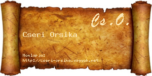 Cseri Orsika névjegykártya